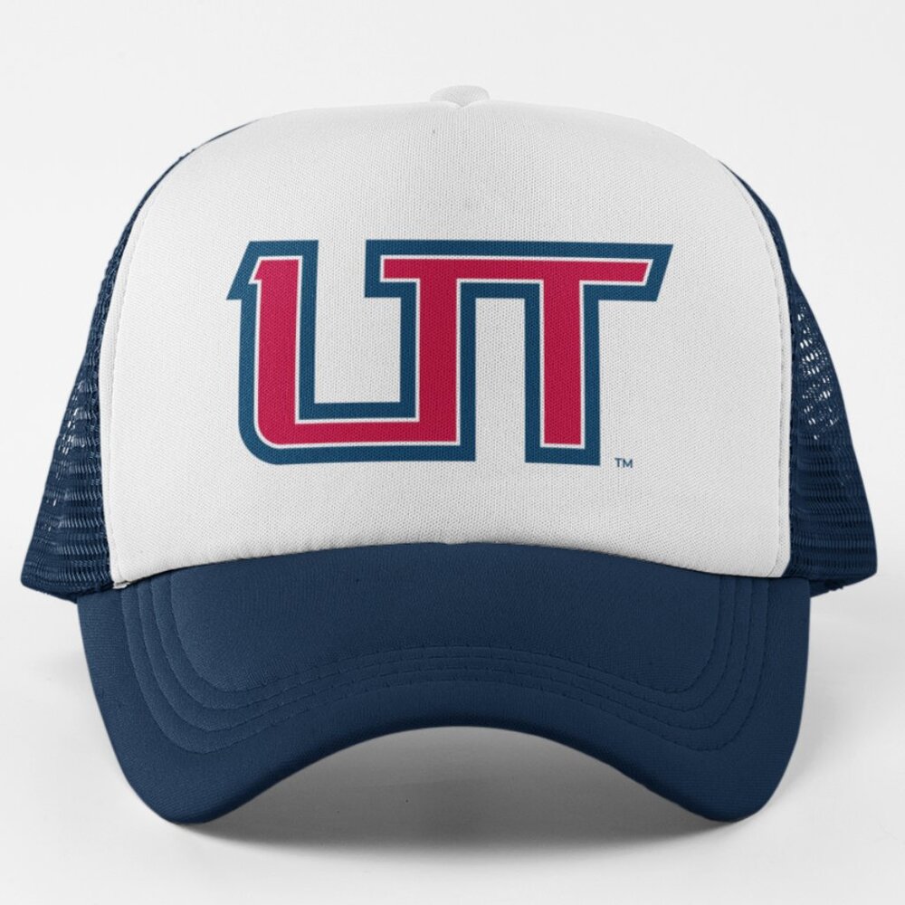 NEW Utah Tech Trailblazers UT Foam Trucker Mesh Snapback Hat 2TONE NAVY WHITE